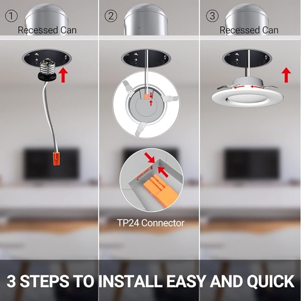 📣 Colorful Smart Recessed Lighting 💡 Sync Music 🎶  2 /6" LED Recessed 🆕 2 Pk - Picture 6 of 12